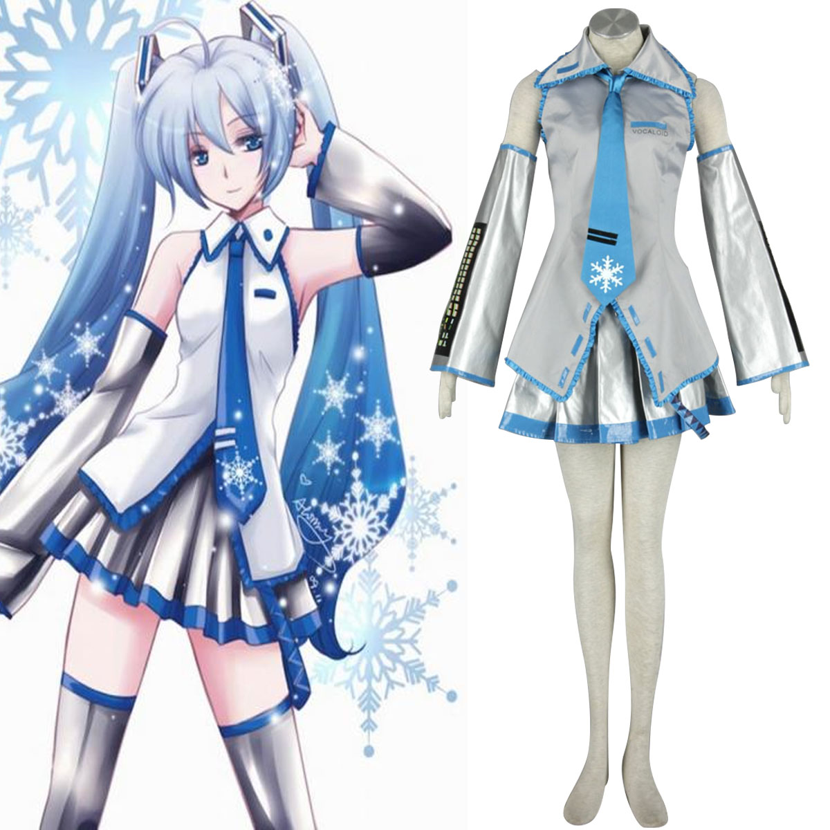 Λουξ Vocaloid Snow Miku 1 Cosplay Κοστούμια
