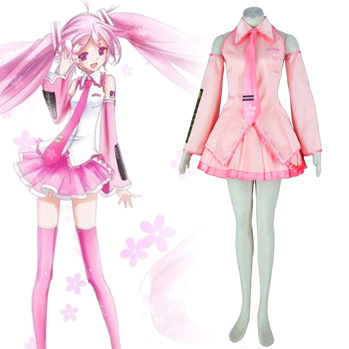 Kläder Vocaloid Sakura Hatsune Miku 1 Cosplay Karneval Kläder